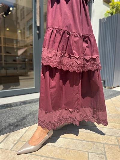 39834 Yelekli Kadın Elbise Bordo