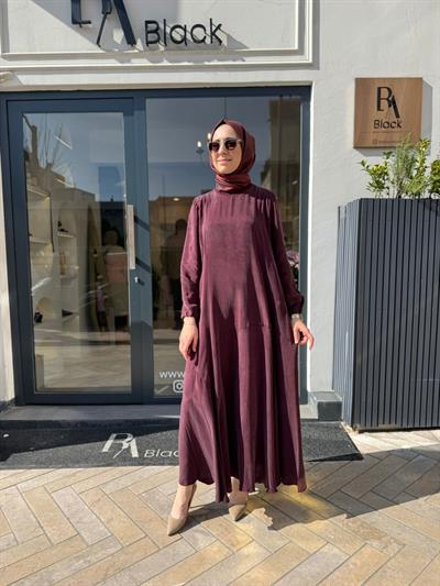 39842 Bağlamalı Kadın Elbise Bordo
