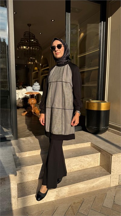 40030 Bisiklet Yaka Kadın Tunik Siyah