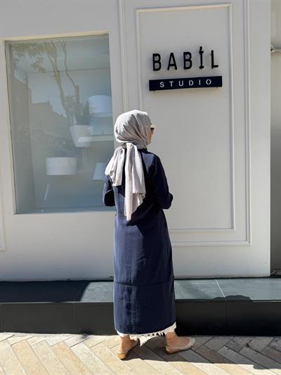 404888-1 Fermuarlı Düz Basic Kadın Kap Lacivert
