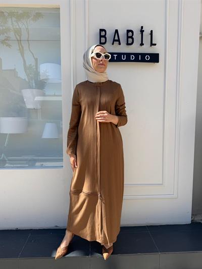 404948 Fermuarlı Kadın Kap Bej