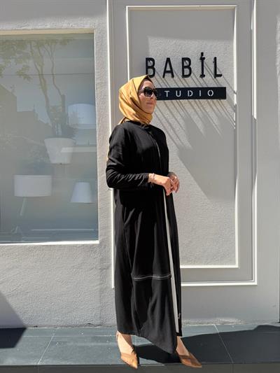 404948 Fermuarlı Kadın Kap Siyah