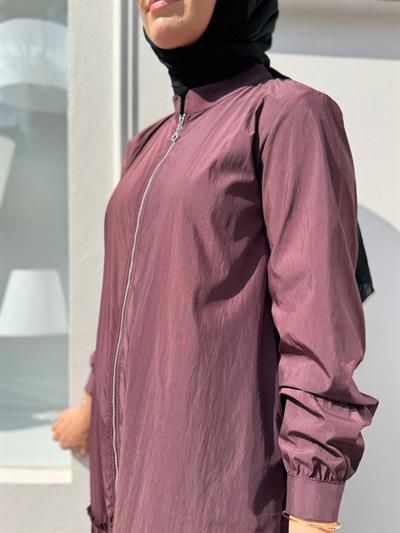 404980 Paraşüt Kumaş Kadın Kap Bordo