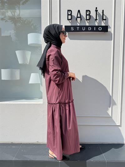 404980 Paraşüt Kumaş Kadın Kap Bordo