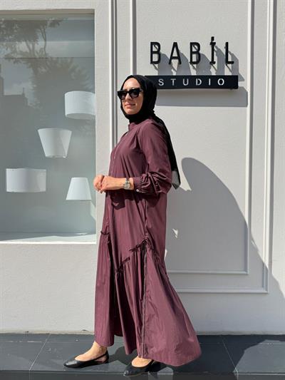 404980 Paraşüt Kumaş Kadın Kap Bordo