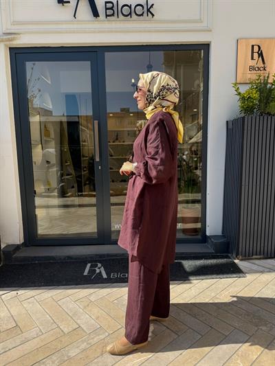 405023 Düğmeli Kadın Ceket Bordo