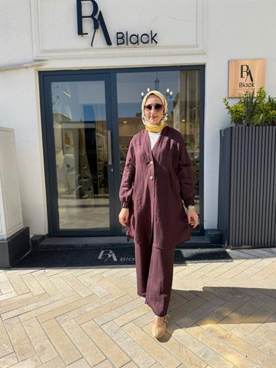 405023 Düğmeli Kadın Ceket Bordo