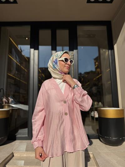 405024 Düğmeli Kadın Ceket Pembe