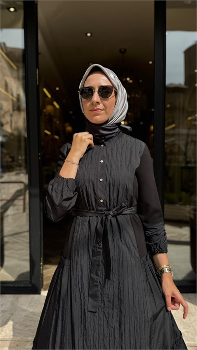 40824 Çıtçıt Kapama Kadın Elbise Siyah