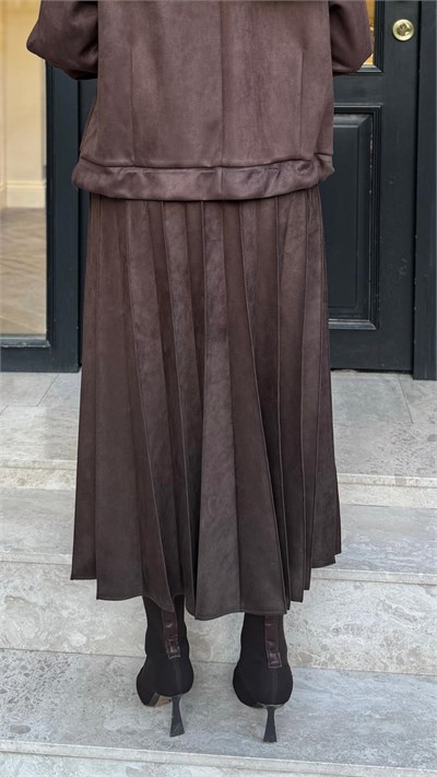 40901 Pilise Kadın Etek Kahve