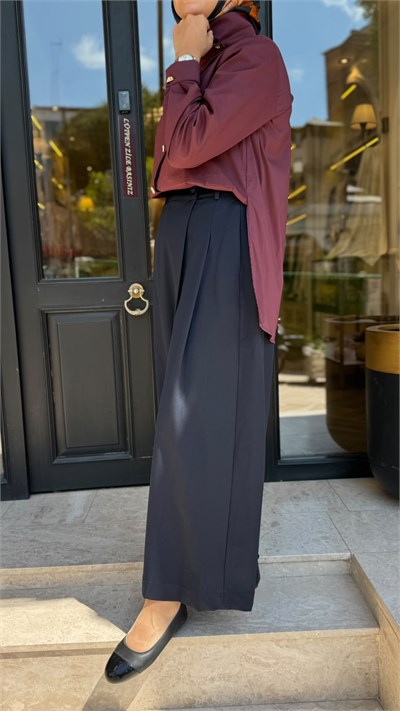 606099 Palazzo Kadın Pantolon Lacivert