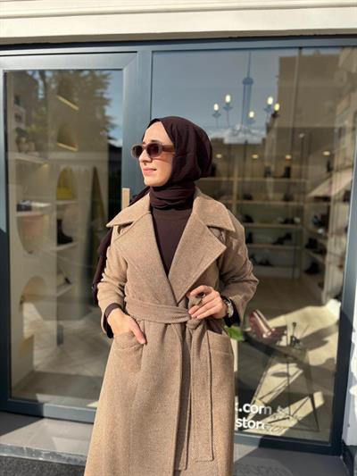 7084 Yün Kadın Kaban Camel