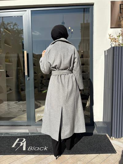7084 Yün Kadın Kaban Gri