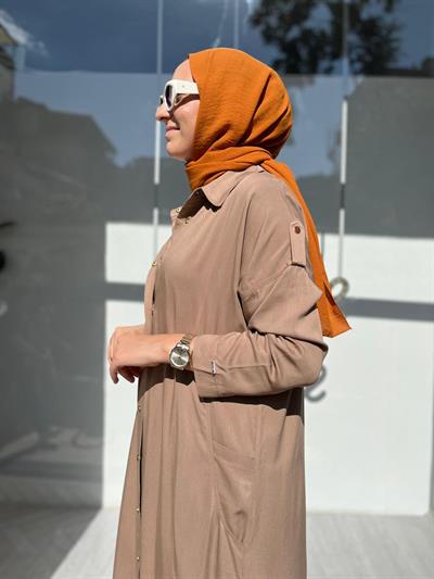 7154 Cep Detaylı Kadın Kap Camel