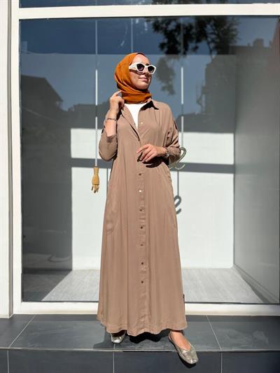 7154 Cep Detaylı Kadın Kap Camel