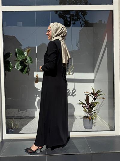 90464-1 Düz Kadın Elbise Siyah