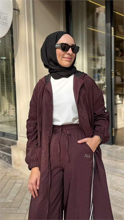 ALL-9013 Bol Paça Kadın Pantolon Bordo