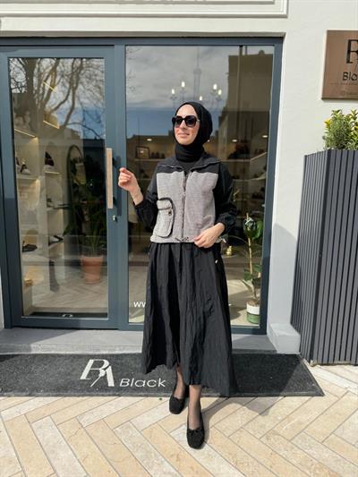 Ania Kadın Paraşüt Ceket Siyah