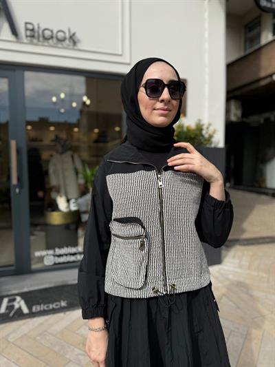 Ania Kadın Paraşüt Ceket Siyah