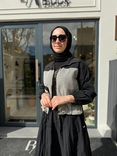 Ania Kadın Paraşüt Ceket Siyah