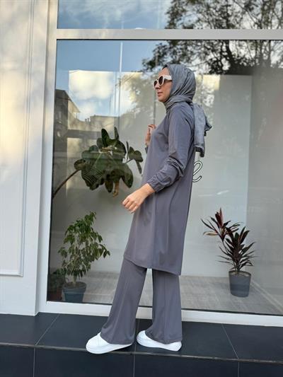 Bambu Kumaş Kadın Tunik Gri
