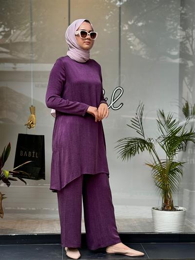 Basic İpek Kadın Tunik Mürdüm