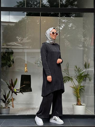 Basic İpek Kadın Tunik Siyah