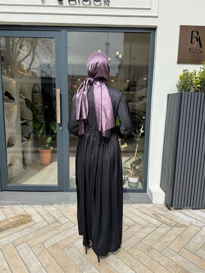 Beli Büzgülü Kadın Elbise Siyah