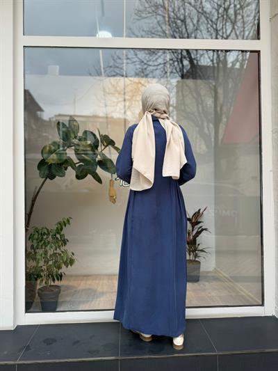 Beli Sıkmalı Kadın Elbise Indigo