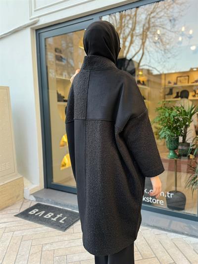 Buklet Ve Kaşmir Patch Kaban Siyah