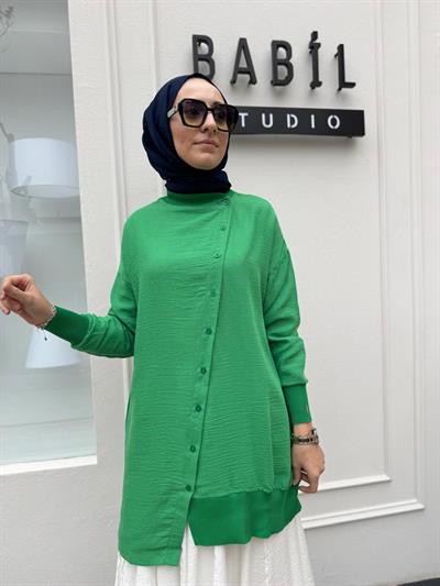 Çapraz Düğmeli Esnek Kadın Gömlek Benetton