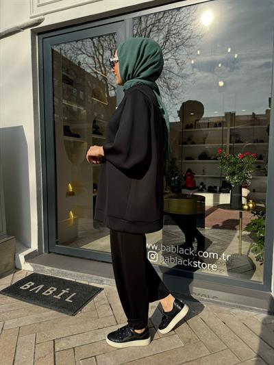 Carol Scuba Puf Kadın Tunik Siyah