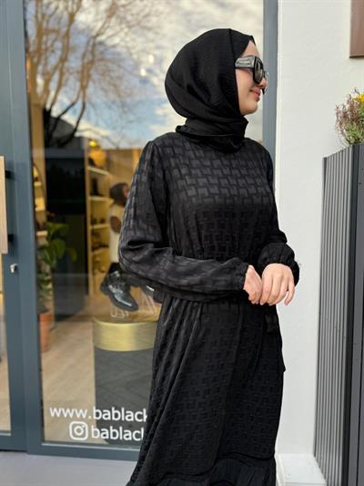 Dantel Detaylı Kadın Elbise Siyah