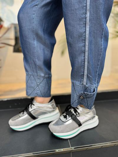 Denim Kot Kadın Tasarım Pantolon Lacivert