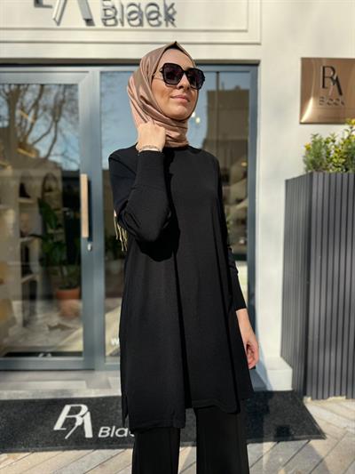 Düz Kadın Tunik Siyah