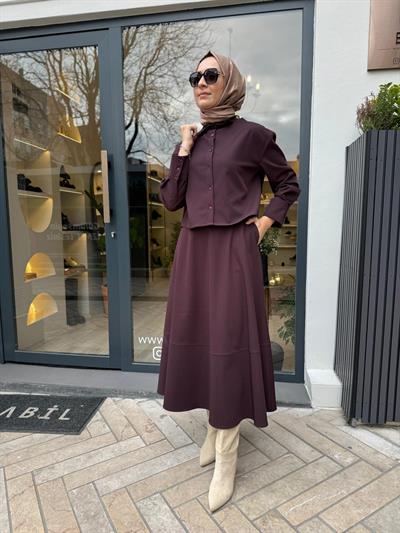 Eliza Kısa Gömlek Bordo