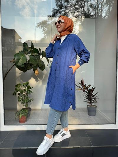 Kapitone Ara Boy Kadın Kap Indigo