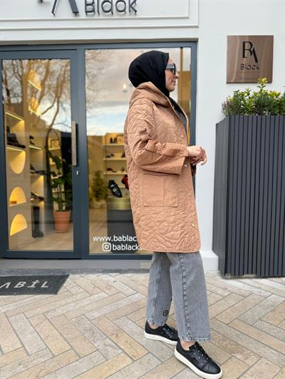 Kapitone Detaylı Catania Kadın Mont Camel