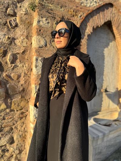 Kemerli Basic Kadın Kaban Siyah