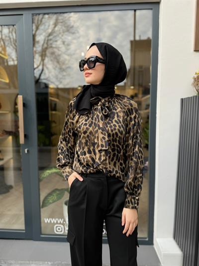 Leopar Desen Kadın Tunik Leopar