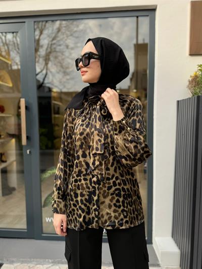 Leopar Desen Kadın Tunik Leopar
