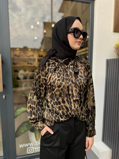 Leopar Desen Kadın Tunik Leopar