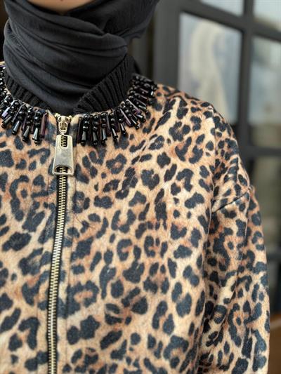 Leopar Desenli Arles Kadın Ceket Leopar