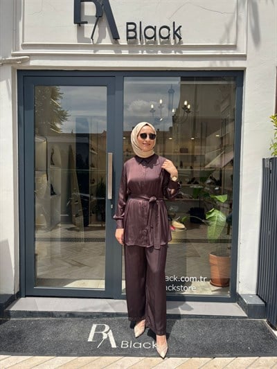 MIO-01 Sante Kadın Pantolonlu Takım Kahve