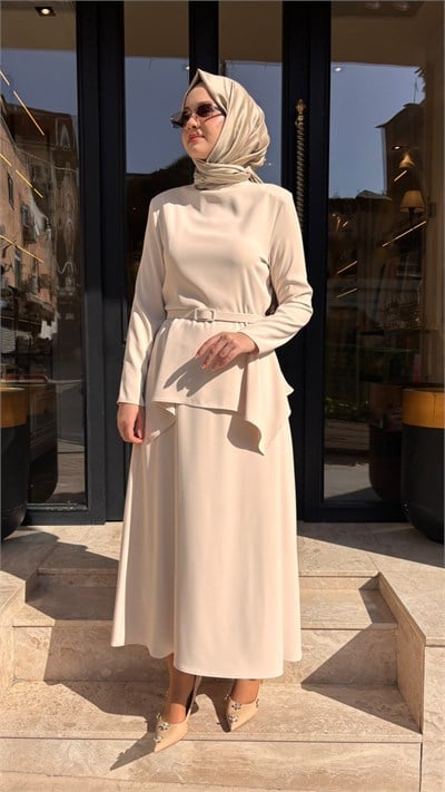 MIO27K0500023 Colmar Soft Etekli Kadın Takım Taş Rengi