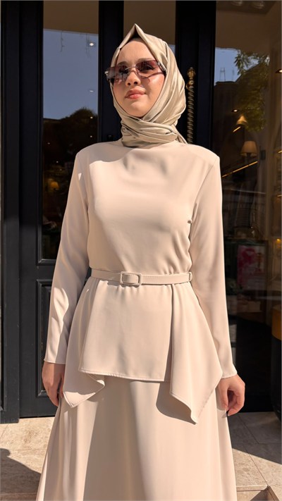 MIO27K0500023 Colmar Soft Etekli Kadın Takım Taş Rengi