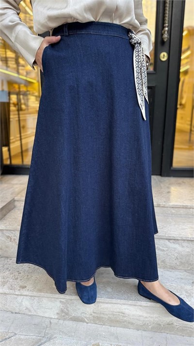 MIO27K0700001 Jose Denim Kadın Etek Lacivert