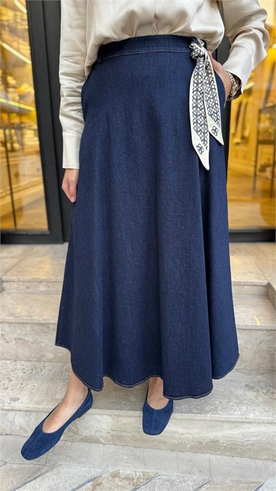 MIO27K0700001 Jose Denim Kadın Etek Lacivert