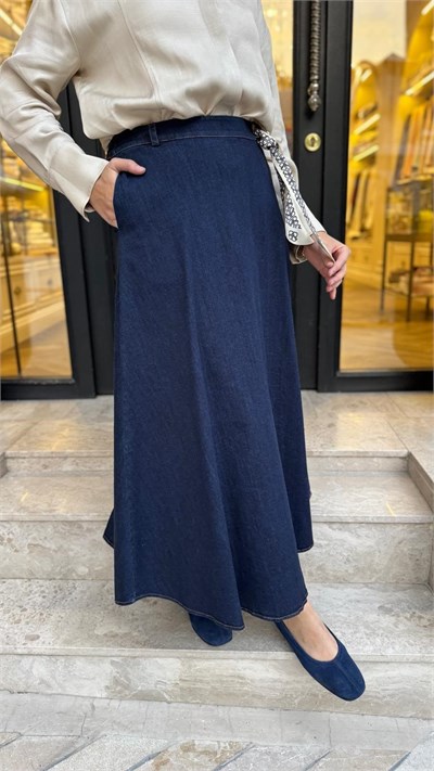 MIO27K0700001 Jose Denim Kadın Etek Lacivert