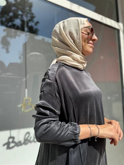 Omuz Dikişli Kadın Cupro Takım Antrasit